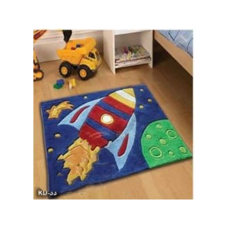 Kids Rug - Rocket Design