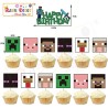 38pcs Minecraft Birthday Party Decorations