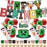 38pcs Minecraft Birthday Party Decorations